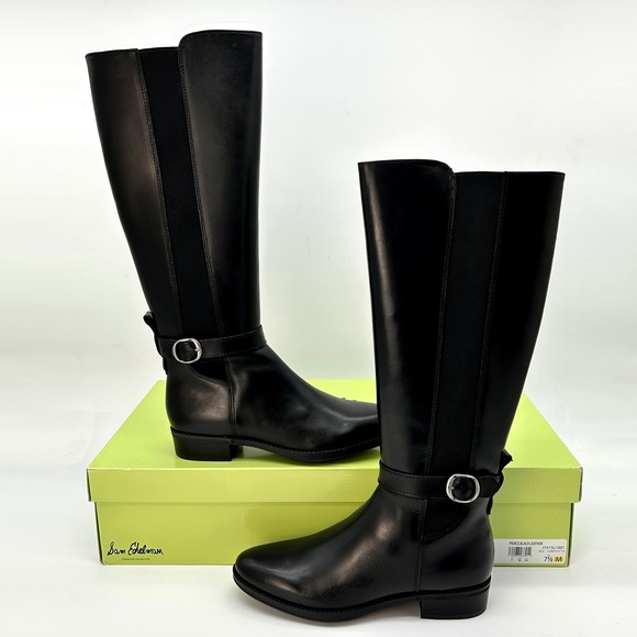 Sam Edelman Shoes - Womens Knee High Riding Boots Sam Edelman Pierce Size 7.5‎ Black Leather NEW